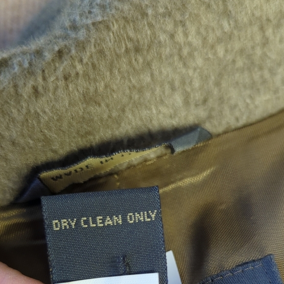 11532 Banana Republic Wool Rabbit Hair Angora Long Coat Green Size Medium preppy - Picture 10 of 13